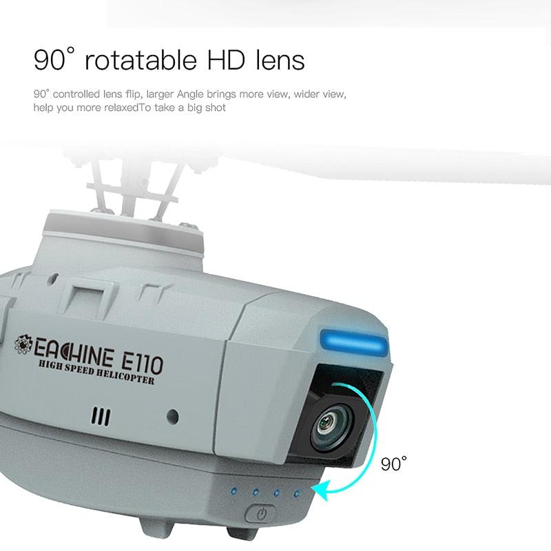 Eachine E110 RC Helicopter C127 Helicopter - 2.4G 720P HD Camera 6-Axis Gyro Optical Flow Localization Flybarless Scale RC Drone Helicopter RTF 12 Eachine E110 RC Helicopter C127 Helicopter - 2.4G 720P HD Camera 6-Axis Gyro Optical Flow Localization Flybarless Scale RC Drone Helicopter RTF — изображение 12