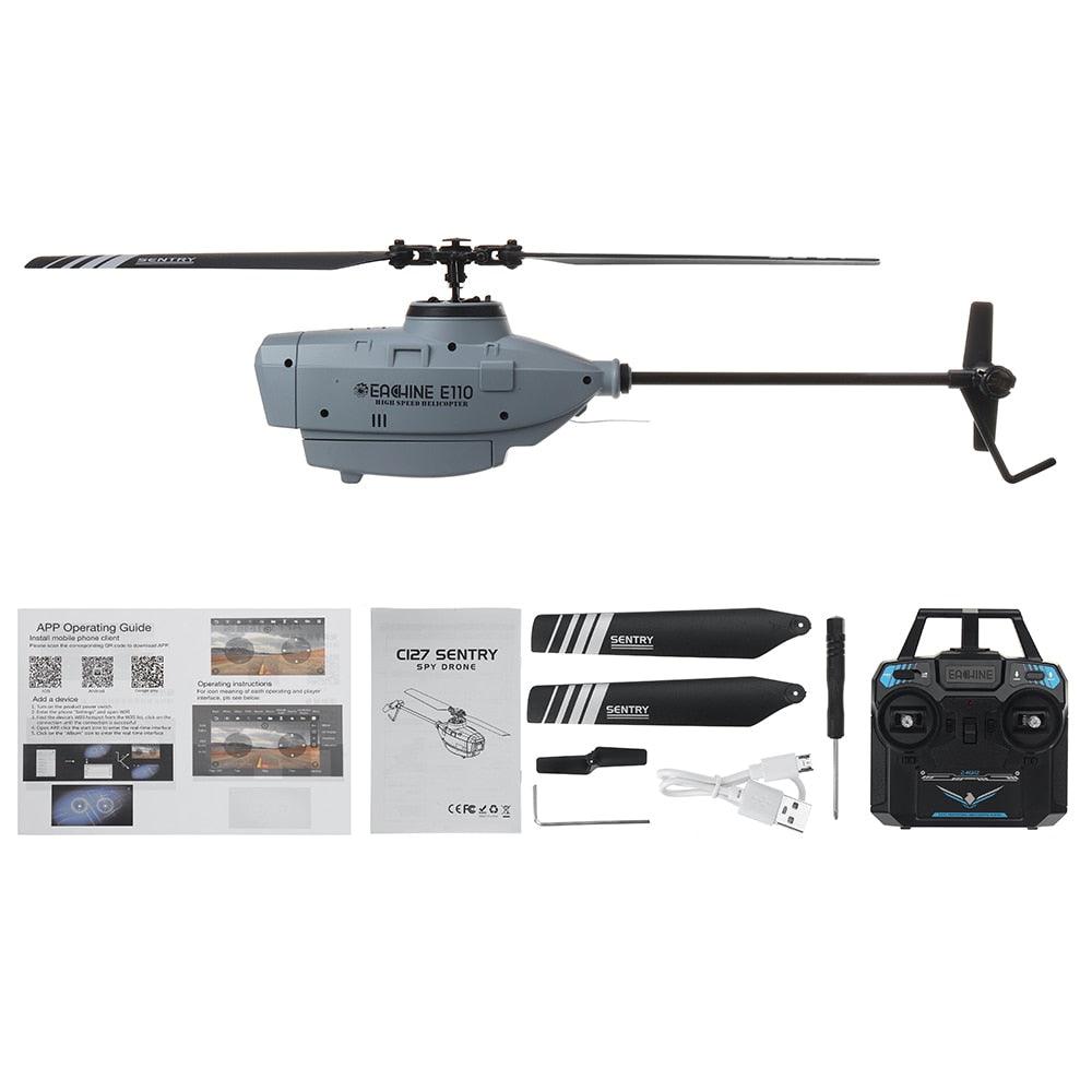 Eachine E110 RC Helicopter C127 Helicopter - 2.4G 720P HD Camera 6-Axis Gyro Optical Flow Localization Flybarless Scale RC Drone Helicopter RTF 11 Eachine E110 RC Helicopter C127 Helicopter - 2.4G 720P HD Camera 6-Axis Gyro Optical Flow Localization Flybarless Scale RC Drone Helicopter RTF — изображение 11