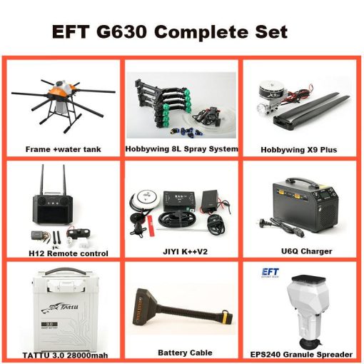 EFT G630 30L Agriculture Drone - 6 axis 30L Take-off Weight 63kg payload seed sprayer seeder spreader compact with Hobbywing X9 Plus JIYI K++ V2 FC, Skydroid T12 - Bild 10