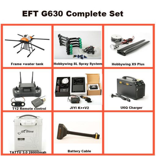 EFT G630 30L Agriculture Drone - 6 axis 30L Take-off Weight 63kg payload seed sprayer seeder spreader compact with Hobbywing X9 Plus JIYI K++ V2 FC, Skydroid T12 - Bild 9