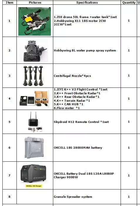 JA J50 50L Agriculture Spray Drone - 4 Axis 50KG JIIYI Flight Control With Hobbywing X11 Power System Complete Set of Drone 3 JA J50 50L Agriculture Spray Drone - 4 Axis 50KG JIIYI Flight Control With Hobbywing X11 Power System Complete Set of Drone - Image 3