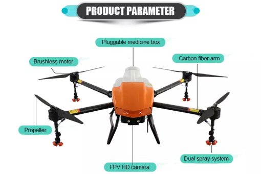 JTI M32S 16L Agriculture Drone - Carbon Fiber Frame 4 Axis Heavy Load 16kg Professional Agriculture Spray Drone UAV Flying UAV Drone Crop Sprayer - Image 3