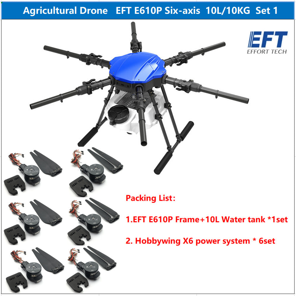 EFT E610P 10L Agriculture Drone - 6-Axis Sprayer Spreader Drone 10L Water Tank Compact With Hobbywing X6, JIYI K++ V2, Skydroid H12,TATTU 12S Battery 9 EFT E610P 10L Agriculture Drone - 6-Axis Sprayer Spreader Drone 10L Water Tank Compact With Hobbywing X6, JIYI K++ V2, Skydroid H12,TATTU 12S Battery - صورة EFT E610P 10L Agriculture Drone - 6-Axis Sprayer Spreader Drone 10L Water Tank Compact With Hobbywing X6, JIYI K++ V2, Skydroid H12,TATTU 12S Battery - صورة 9
