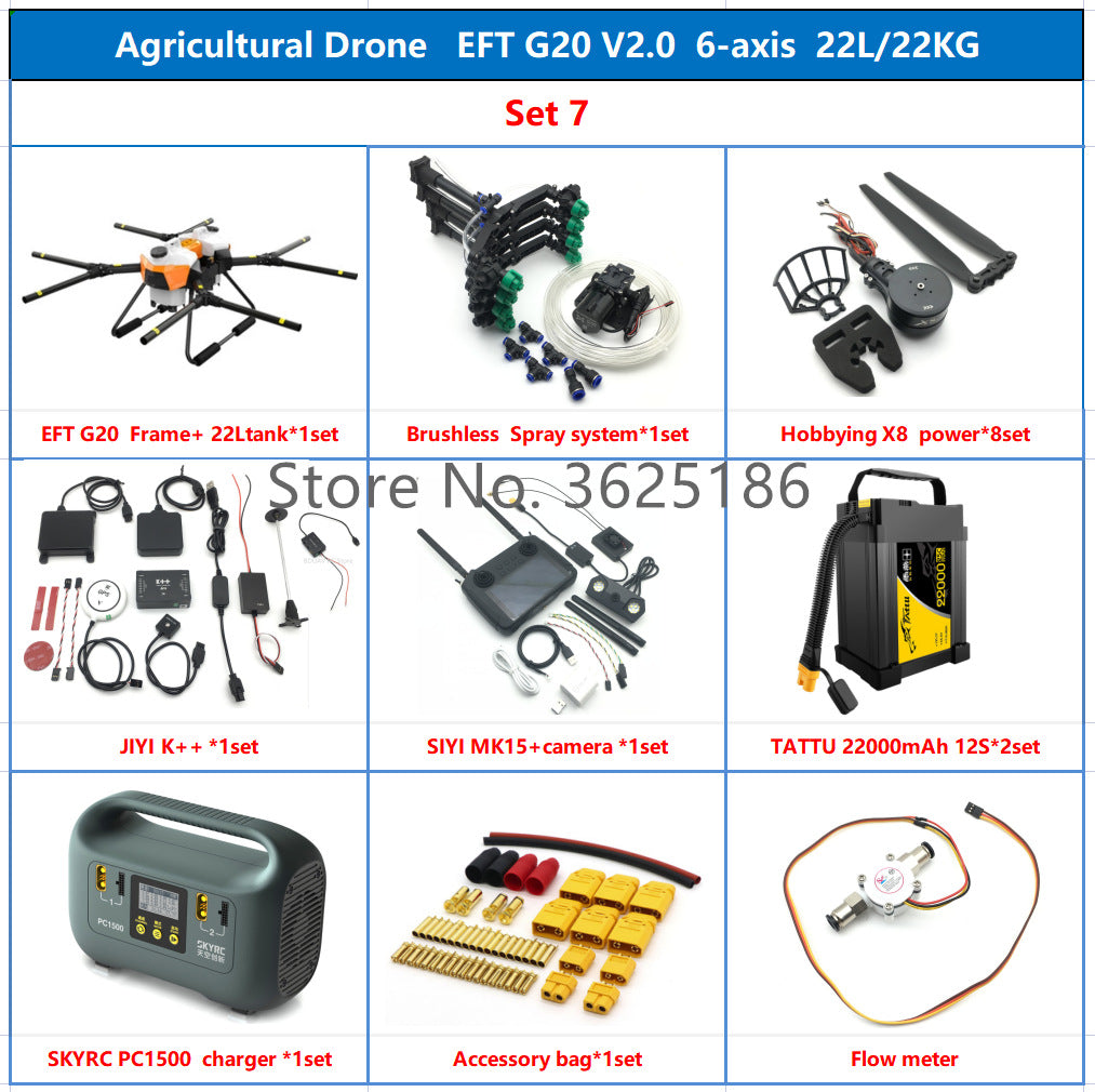 EFT G20 22L Agriculture Drone - G20 V2.0 4 Axis / 8 Axis 22L/20L 20KG Water Tank Compatible with Hobbywing X8 Motor JIYI K++ FC Dual Quick Release Battery 15 EFT G20 22L Agriculture Drone - G20 V2.0 4 Axis / 8 Axis 22L/20L 20KG Water Tank Compatible with Hobbywing X8 Motor JIYI K++ FC Dual Quick Release Battery — изображение 15
