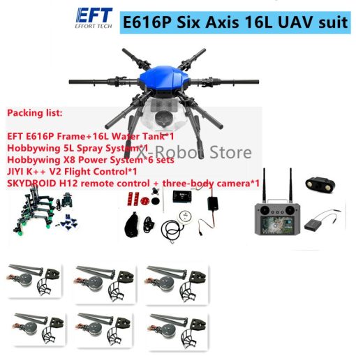 EFT E620P 20L Agriculture Drone - 6-Axis Agri Drone Frame 20L Water Tank Spray and 8L Spreader Hobbywing X9, JIYI K++ V2, Skydroid H12, Tattu Pro 22000mAh Battery 7 EFT E620P 20L Agriculture Drone - 6-Axis Agri Drone Frame 20L Water Tank Spray and 8L Spreader Hobbywing X9, JIYI K++ V2, Skydroid H12, Tattu Pro 22000mAh Battery - صورة EFT E620P 20L Agriculture Drone - 6-Axis Agri Drone Frame 20L Water Tank Spray and 8L Spreader Hobbywing X9, JIYI K++ V2, Skydroid H12, Tattu Pro 22000mAh Battery - صورة 7