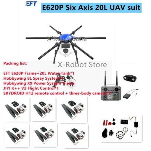 EFT E620P 20L Agriculture Drone - 6-Axis Agri Drone Frame 20L Water Tank Spray and 8L Spreader Hobbywing X9, JIYI K++ V2, Skydroid H12, Tattu Pro 22000mAh Battery 4 EFT E620P 20L Agriculture Drone - 6-Axis Agri Drone Frame 20L Water Tank Spray and 8L Spreader Hobbywing X9, JIYI K++ V2, Skydroid H12, Tattu Pro 22000mAh Battery - صورة EFT E620P 20L Agriculture Drone - 6-Axis Agri Drone Frame 20L Water Tank Spray and 8L Spreader Hobbywing X9, JIYI K++ V2, Skydroid H12, Tattu Pro 22000mAh Battery - صورة 4