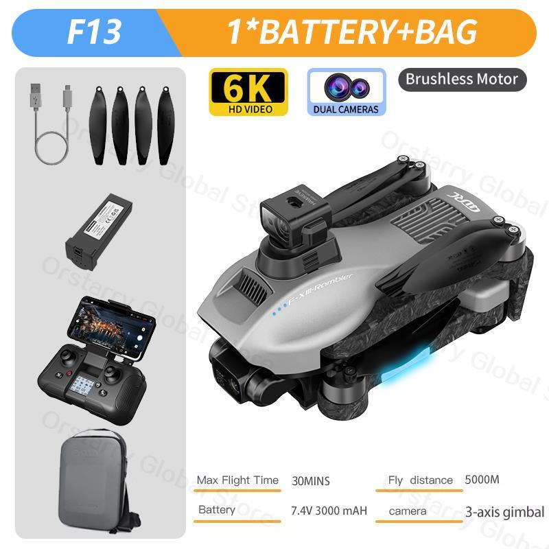 F13 Drone - 8K HD Camera 3Axis Gimbal Eis Anti Shake With GPS Repeater Brushless Motor Quadcopter RC Helicopter Toys Professional Camera Drone 9 F13 Drone - 8K HD Camera 3Axis Gimbal Eis Anti Shake With GPS Repeater Brushless Motor Quadcopter RC Helicopter Toys Professional Camera Drone - Image 9
