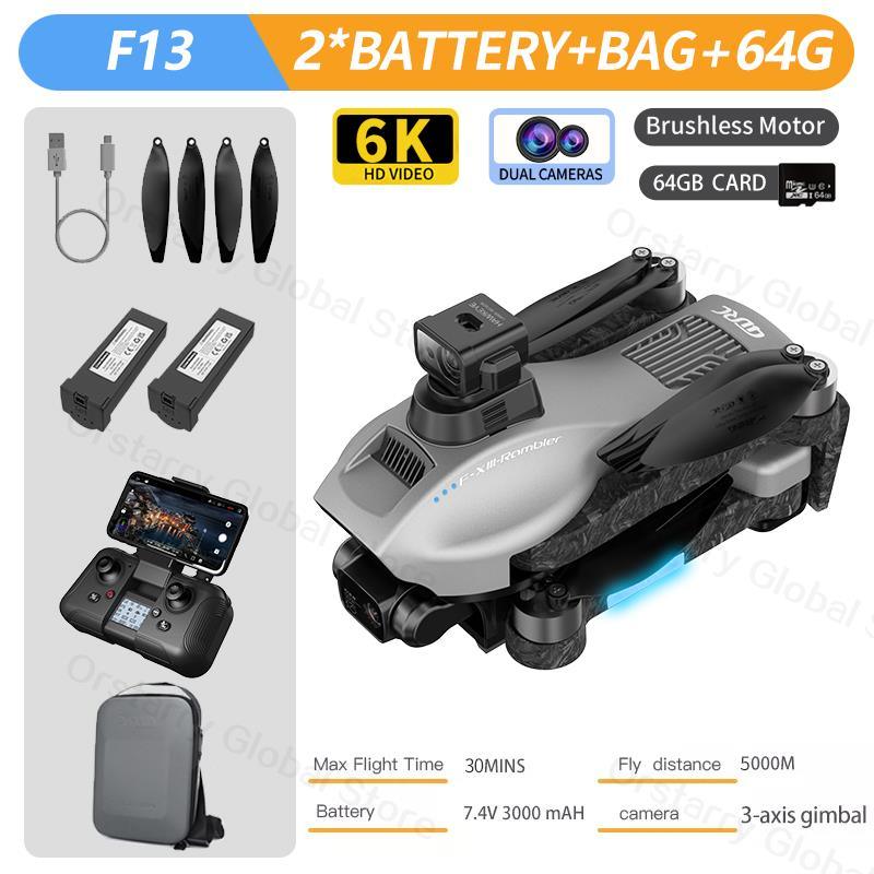 F13 Drone - 8K HD Camera 3Axis Gimbal Eis Anti Shake With GPS Repeater Brushless Motor Quadcopter RC Helicopter Toys Professional Camera Drone 7 F13 Drone - 8K HD Camera 3Axis Gimbal Eis Anti Shake With GPS Repeater Brushless Motor Quadcopter RC Helicopter Toys Professional Camera Drone - Image 7