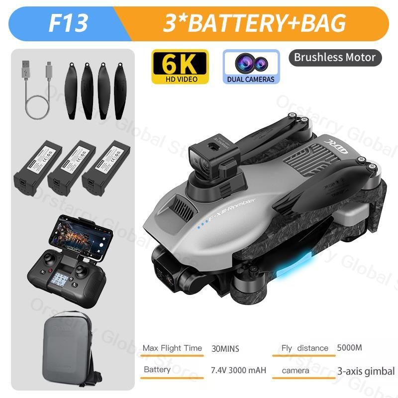 F13 Drone - 8K HD Camera 3Axis Gimbal Eis Anti Shake With GPS Repeater Brushless Motor Quadcopter RC Helicopter Toys Professional Camera Drone 3 F13 Drone - 8K HD Camera 3Axis Gimbal Eis Anti Shake With GPS Repeater Brushless Motor Quadcopter RC Helicopter Toys Professional Camera Drone - Image 3