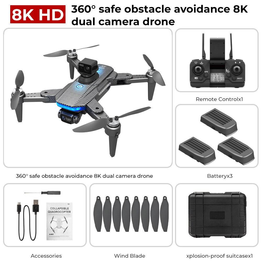 HJ90 PRO GPS Drone - 8K HD Dual HD Camera Obstacle Avoidance Flighting Time 35Min 5G WIFI FPV Foldable Quadcopter RC Dron Gifts Professional Camera Drone 13 HJ90 PRO GPS Drone - 8K HD Dual HD Camera Obstacle Avoidance Flighting Time 35Min 5G WIFI FPV Foldable Quadcopter RC Dron Gifts Professional Camera Drone — изображение 13