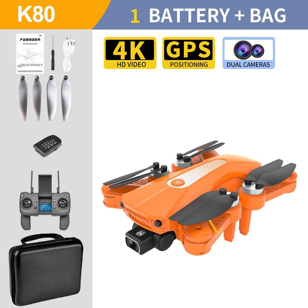 K80 PRO MAX Drone - GPS 5G EIS 4K HD Dual HD Camera Professional Aerial Photography Brushless Motor Foldable Quadcopter RC Distance Professional Camera Drone 19 K80 PRO MAX Drone - GPS 5G EIS 4K HD Dual HD Camera Professional Aerial Photography Brushless Motor Foldable Quadcopter RC Distance Professional Camera Drone - Image 19