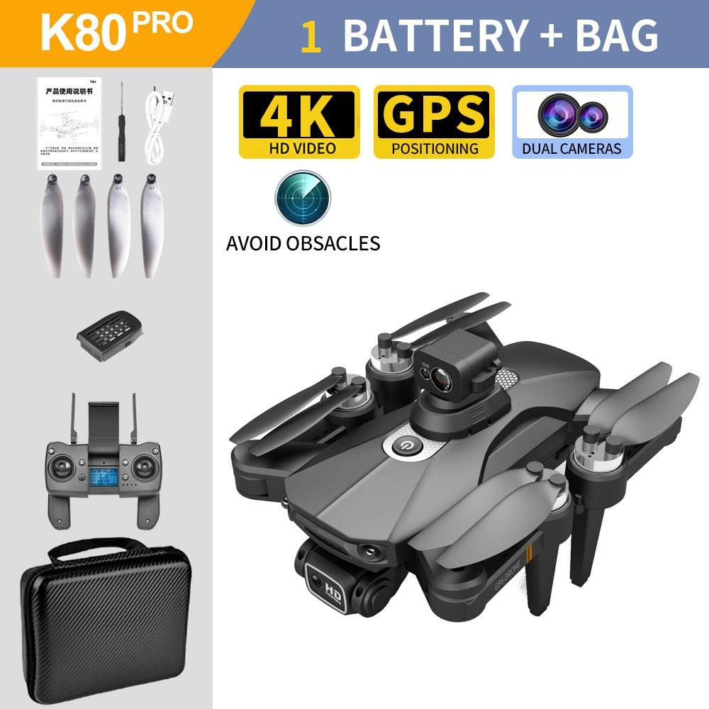 K80 PRO MAX Drone - GPS 5G EIS 4K HD Dual HD Camera Professional Aerial Photography Brushless Motor Foldable Quadcopter RC Distance Professional Camera Drone 11 K80 PRO MAX Drone - GPS 5G EIS 4K HD Dual HD Camera Professional Aerial Photography Brushless Motor Foldable Quadcopter RC Distance Professional Camera Drone - Image 11
