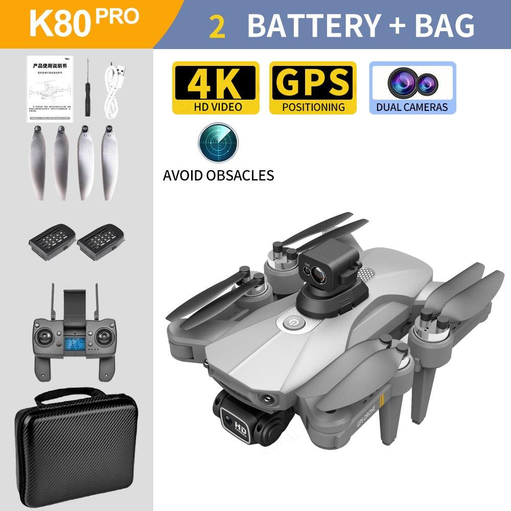 K80 PRO MAX Drone - GPS 5G EIS 4K HD Dual HD Camera Professional Aerial Photography Brushless Motor Foldable Quadcopter RC Distance Professional Camera Drone 9 K80 PRO MAX Drone - GPS 5G EIS 4K HD Dual HD Camera Professional Aerial Photography Brushless Motor Foldable Quadcopter RC Distance Professional Camera Drone - Image 9