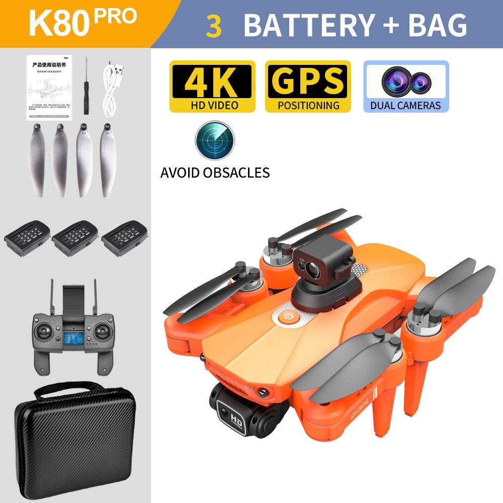 K80 PRO MAX Drone - GPS 5G EIS 4K HD Dual HD Camera Professional Aerial Photography Brushless Motor Foldable Quadcopter RC Distance Professional Camera Drone 6 K80 PRO MAX Drone - GPS 5G EIS 4K HD Dual HD Camera Professional Aerial Photography Brushless Motor Foldable Quadcopter RC Distance Professional Camera Drone - Image 6