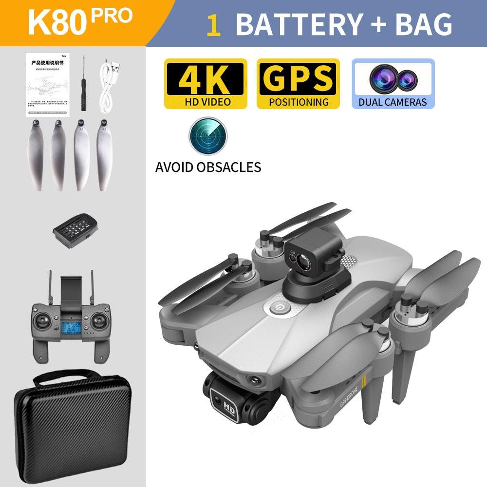 K80 PRO MAX Drone - GPS 5G EIS 4K HD Dual HD Camera Professional Aerial Photography Brushless Motor Foldable Quadcopter RC Distance Professional Camera Drone 5 K80 PRO MAX Drone - GPS 5G EIS 4K HD Dual HD Camera Professional Aerial Photography Brushless Motor Foldable Quadcopter RC Distance Professional Camera Drone - Image 5