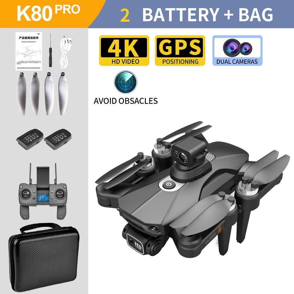 K80 PRO MAX Drone - GPS 5G EIS 4K HD Dual HD Camera Professional Aerial Photography Brushless Motor Foldable Quadcopter RC Distance Professional Camera Drone 4 K80 PRO MAX Drone - GPS 5G EIS 4K HD Dual HD Camera Professional Aerial Photography Brushless Motor Foldable Quadcopter RC Distance Professional Camera Drone - Image 4
