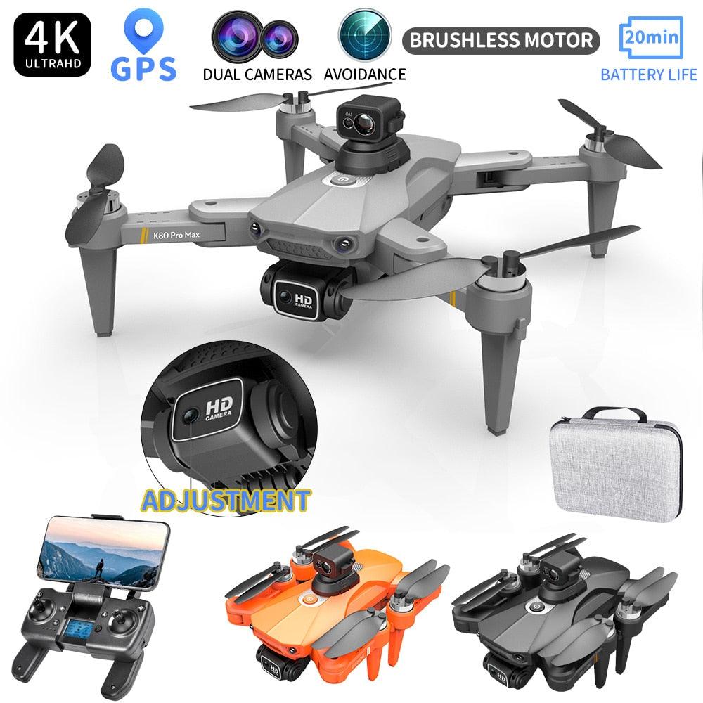 K80 PRO MAX Drone - GPS 5G EIS 4K HD Dual HD Camera Professional Aerial Photography Brushless Motor Foldable Quadcopter RC Distance Professional Camera Drone 2 K80 PRO MAX Drone - GPS 5G EIS 4K HD Dual HD Camera Professional Aerial Photography Brushless Motor Foldable Quadcopter RC Distance Professional Camera Drone - Image 2