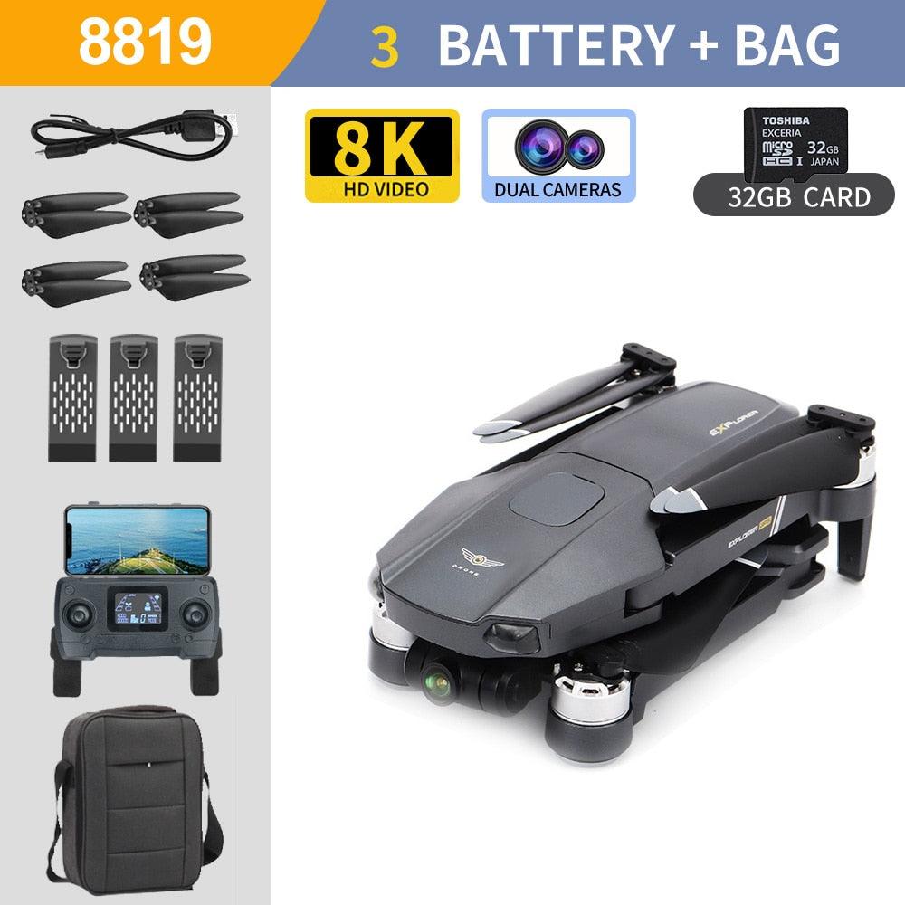 8819 Drone - 2023 NEW Drone Profesional Reperter GPS WIFI 3-Axis Gimbal Camera Helicopter Brushless Motor FPV 6K HD RC Quadcopter Aircraft Professional Camera Drone 10 8819 Drone - 2023 NEW Drone Profesional Reperter GPS WIFI 3-Axis Gimbal Camera Helicopter Brushless Motor FPV 6K HD RC Quadcopter Aircraft Professional Camera Drone - صورة 8819 Drone - 2023 NEW Drone Profesional Reperter GPS WIFI 3-Axis Gimbal Camera Helicopter Brushless Motor FPV 6K HD RC Quadcopter Aircraft Professional Camera Drone - صورة 10