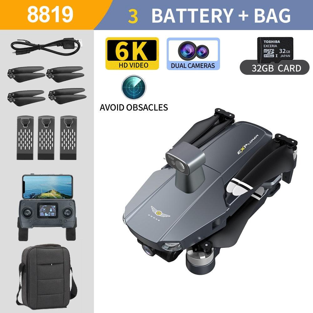 8819 Drone - 2023 NEW Drone Profesional Reperter GPS WIFI 3-Axis Gimbal Camera Helicopter Brushless Motor FPV 6K HD RC Quadcopter Aircraft Professional Camera Drone 4 8819 Drone - 2023 NEW Drone Profesional Reperter GPS WIFI 3-Axis Gimbal Camera Helicopter Brushless Motor FPV 6K HD RC Quadcopter Aircraft Professional Camera Drone - صورة 8819 Drone - 2023 NEW Drone Profesional Reperter GPS WIFI 3-Axis Gimbal Camera Helicopter Brushless Motor FPV 6K HD RC Quadcopter Aircraft Professional Camera Drone - صورة 4