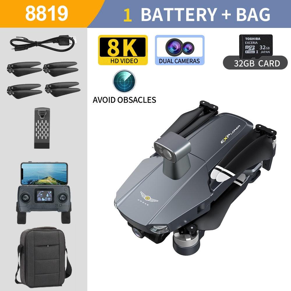 8819 Drone - 2023 NEW Drone Profesional Reperter GPS WIFI 3-Axis Gimbal Camera Helicopter Brushless Motor FPV 6K HD RC Quadcopter Aircraft Professional Camera Drone 3 8819 Drone - 2023 NEW Drone Profesional Reperter GPS WIFI 3-Axis Gimbal Camera Helicopter Brushless Motor FPV 6K HD RC Quadcopter Aircraft Professional Camera Drone - صورة 8819 Drone - 2023 NEW Drone Profesional Reperter GPS WIFI 3-Axis Gimbal Camera Helicopter Brushless Motor FPV 6K HD RC Quadcopter Aircraft Professional Camera Drone - صورة 3