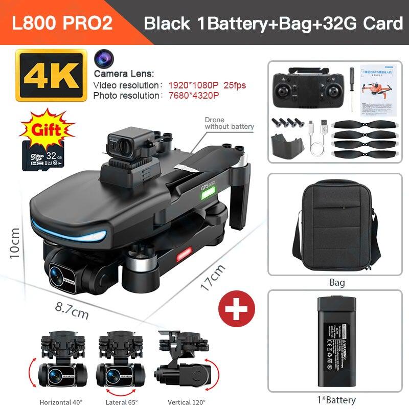 L800 Pro2 Drone - 3-Axis Gimbal 4K HD Professional FPV With Camera 5G WIFI Dron Obstacle Avoidance Brushless Motor RC Quadcopter Professional Camera Drone 4 L800 Pro2 Drone - 3-Axis Gimbal 4K HD Professional FPV With Camera 5G WIFI Dron Obstacle Avoidance Brushless Motor RC Quadcopter Professional Camera Drone — изображение 4