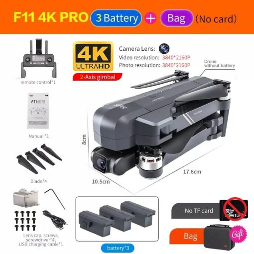 F11S PRO Drone - Supports 64G TF Card Professional 4K HD Camera Gimbal Brushless 5G Wifi Gps System Rc Distance 3Km RC Drones Toys Professional Camera Drone 10 F11S PRO Drone - Supports 64G TF Card Professional 4K HD Camera Gimbal Brushless 5G Wifi Gps System Rc Distance 3Km RC Drones Toys Professional Camera Drone — изображение 10