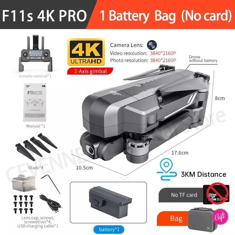 F11S PRO Drone - Supports 64G TF Card Professional 4K HD Camera Gimbal Brushless 5G Wifi Gps System Rc Distance 3Km RC Drones Toys Professional Camera Drone 8 F11S PRO Drone - Supports 64G TF Card Professional 4K HD Camera Gimbal Brushless 5G Wifi Gps System Rc Distance 3Km RC Drones Toys Professional Camera Drone — изображение 8