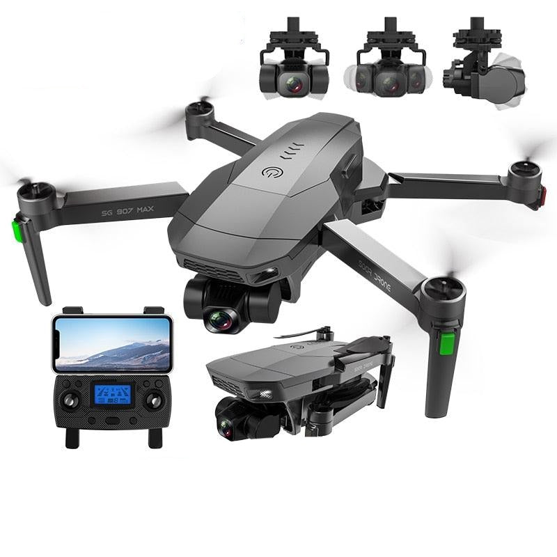 SG907 MAX Drone - 4K HD Professional 3-Axis Gimbal Brushless Motor 5G WIFI GPS HD Dual Camera Foldable Quadcopter FPV RC Dron Professional Camera Drone