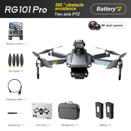 RG101 Pro Drone - 2-axis Gimbal 360° Obstacle Avoidance HD Dual Camera Aerial Photography Brushless GPS Foldable Return Quadcopter Professional Camera Drone 4 RG101 Pro Drone - 2-axis Gimbal 360° Obstacle Avoidance HD Dual Camera Aerial Photography Brushless GPS Foldable Return Quadcopter Professional Camera Drone - صورة RG101 Pro Drone - 2-axis Gimbal 360° Obstacle Avoidance HD Dual Camera Aerial Photography Brushless GPS Foldable Return Quadcopter Professional Camera Drone - صورة 4