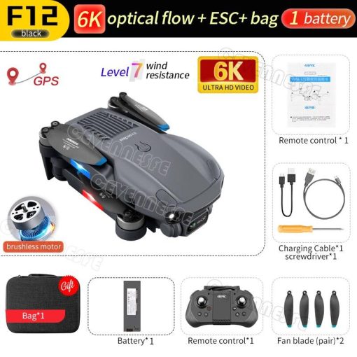 F12 GPS Drone - 4K HD professional 6K HD Dual Camera Wi-Fi FPV RC helicopter Brushless Foldable Quadcopter RC Distance 2KM Professional Camera Drone 9 F12 GPS Drone - 4K HD professional 6K HD Dual Camera Wi-Fi FPV RC helicopter Brushless Foldable Quadcopter RC Distance 2KM Professional Camera Drone — изображение 9