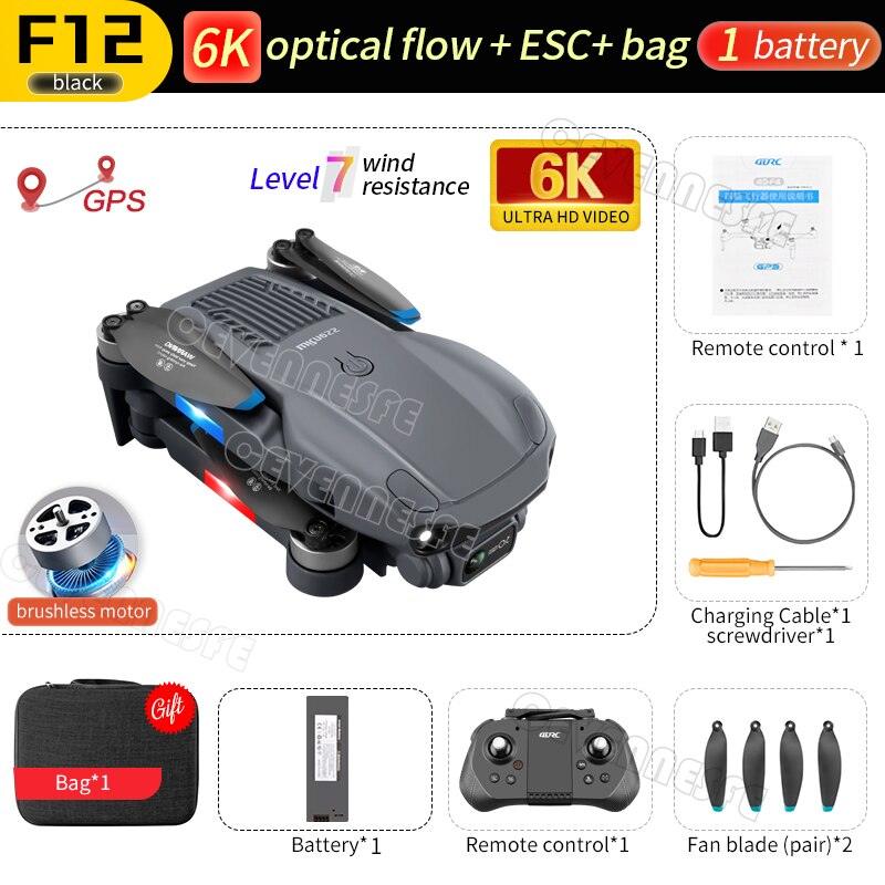 F12 GPS Drone - 4K HD professional 6K HD Dual Camera Wi-Fi FPV RC helicopter Brushless Foldable Quadcopter RC Distance 2KM Professional Camera Drone 9 F12 GPS Drone - 4K HD professional 6K HD Dual Camera Wi-Fi FPV RC helicopter Brushless Foldable Quadcopter RC Distance 2KM Professional Camera Drone - Image 9