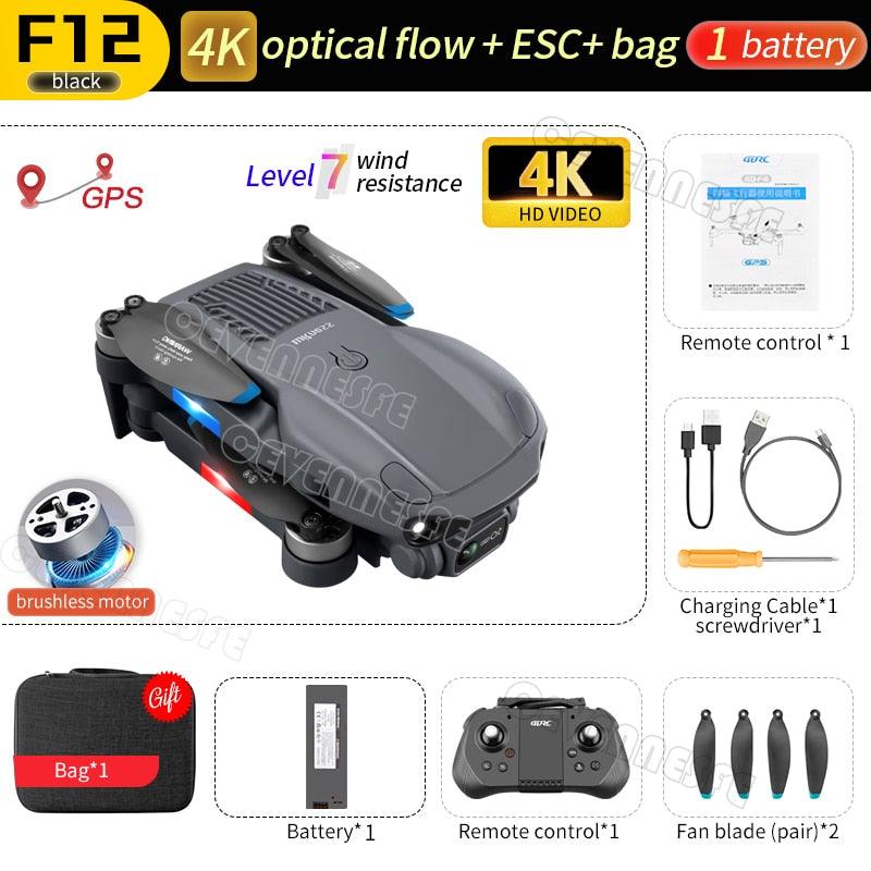 F12 GPS Drone - 4K HD professional 6K HD Dual Camera Wi-Fi FPV RC helicopter Brushless Foldable Quadcopter RC Distance 2KM Professional Camera Drone 4 F12 GPS Drone - 4K HD professional 6K HD Dual Camera Wi-Fi FPV RC helicopter Brushless Foldable Quadcopter RC Distance 2KM Professional Camera Drone - Image 4