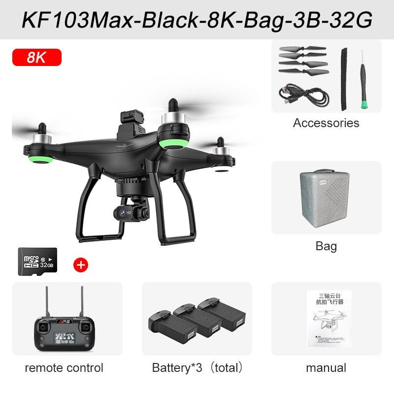 KF103 Drone - 2023 New Obstacle Avoidance Drone 4K HD 8K HD Camera 3-Axis Gimbal Anti-Shake Photography Brushless RC Aircraft Professional Camera Drone 3 KF103 Drone - 2023 New Obstacle Avoidance Drone 4K HD 8K HD Camera 3-Axis Gimbal Anti-Shake Photography Brushless RC Aircraft Professional Camera Drone - Image 3