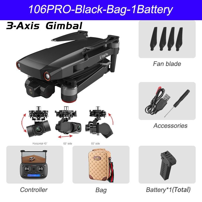 106 Pro GPS Drone - 4K HD Dual Camera Three-Axis Anti-Shake Gimbal 5G WIFI FPV Brushless Motor Foldable Quadcopter Gift Toy Professional Camera Drone 6 106 Pro GPS Drone - 4K HD Dual Camera Three-Axis Anti-Shake Gimbal 5G WIFI FPV Brushless Motor Foldable Quadcopter Gift Toy Professional Camera Drone - صورة 106 Pro GPS Drone - 4K HD Dual Camera Three-Axis Anti-Shake Gimbal 5G WIFI FPV Brushless Motor Foldable Quadcopter Gift Toy Professional Camera Drone - صورة 6