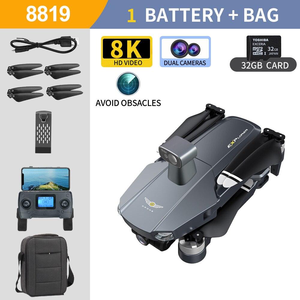 8819 pro Drone - 3-Axis Gimbal 8k Profesional with HD Camera 5G GPS WIFI FPV Brushless Motor Dron Obstacle Avoidance RC Quadcopter Professional Camera Drone 14 8819 pro Drone - 3-Axis Gimbal 8k Profesional with HD Camera 5G GPS WIFI FPV Brushless Motor Dron Obstacle Avoidance RC Quadcopter Professional Camera Drone - صورة 8819 pro Drone - 3-Axis Gimbal 8k Profesional with HD Camera 5G GPS WIFI FPV Brushless Motor Dron Obstacle Avoidance RC Quadcopter Professional Camera Drone - صورة 14