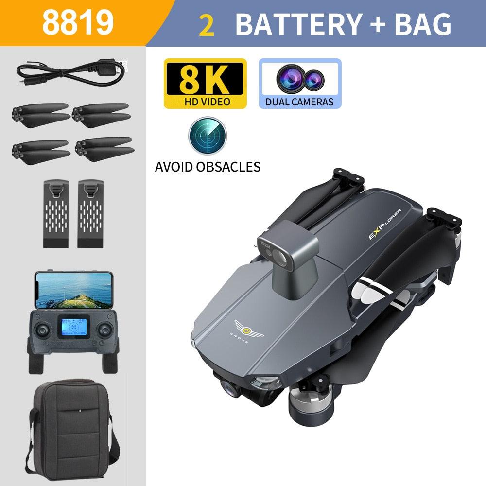 8819 pro Drone - 3-Axis Gimbal 8k Profesional with HD Camera 5G GPS WIFI FPV Brushless Motor Dron Obstacle Avoidance RC Quadcopter Professional Camera Drone 4 8819 pro Drone - 3-Axis Gimbal 8k Profesional with HD Camera 5G GPS WIFI FPV Brushless Motor Dron Obstacle Avoidance RC Quadcopter Professional Camera Drone - صورة 8819 pro Drone - 3-Axis Gimbal 8k Profesional with HD Camera 5G GPS WIFI FPV Brushless Motor Dron Obstacle Avoidance RC Quadcopter Professional Camera Drone - صورة 4