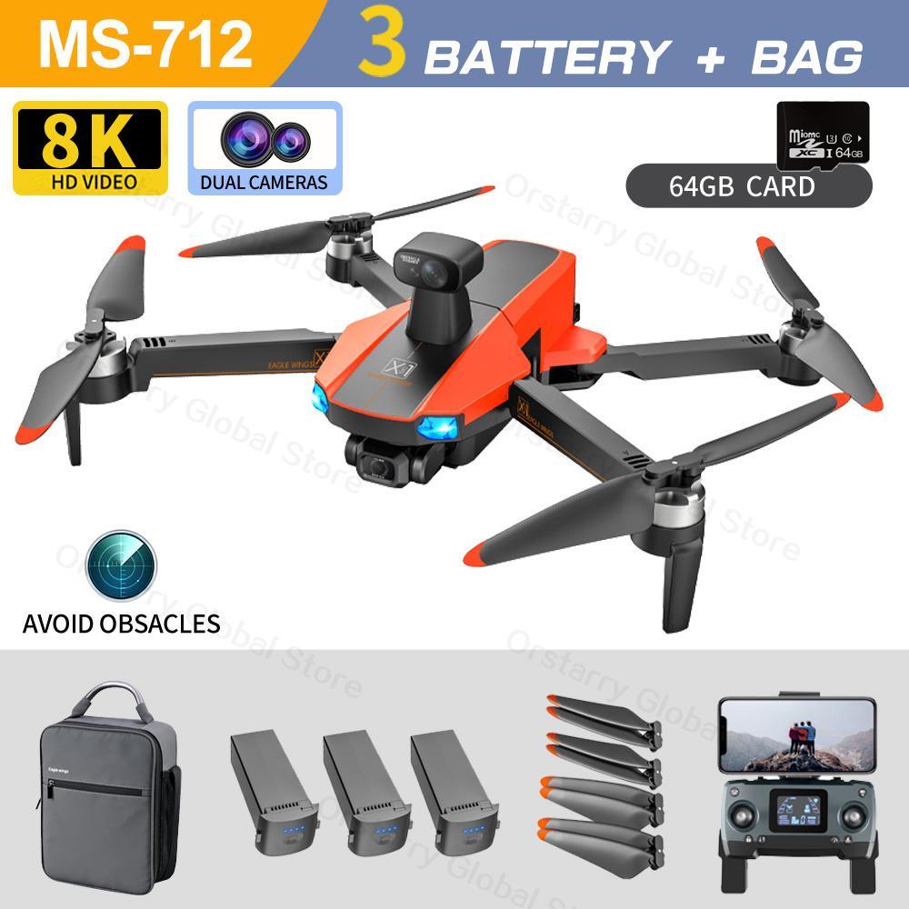 MS-712 Drone - GPS 5G 3-Axis Gimbal 8K HD UHD Camera Support TF Card Helicopter Brushless Motor FPV Quadcopter Aircraft Professional Camera Drone 16 MS-712 Drone - GPS 5G 3-Axis Gimbal 8K HD UHD Camera Support TF Card Helicopter Brushless Motor FPV Quadcopter Aircraft Professional Camera Drone - Image 16