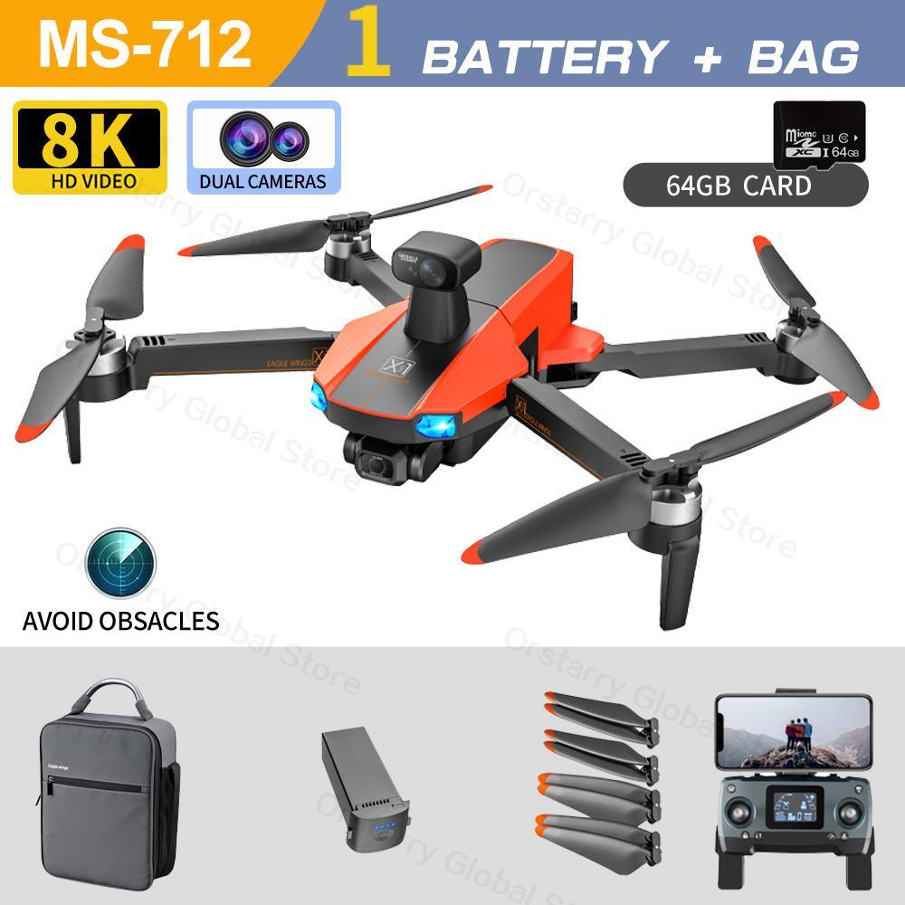 MS-712 Drone - GPS 5G 3-Axis Gimbal 8K HD UHD Camera Support TF Card Helicopter Brushless Motor FPV Quadcopter Aircraft Professional Camera Drone 10 MS-712 Drone - GPS 5G 3-Axis Gimbal 8K HD UHD Camera Support TF Card Helicopter Brushless Motor FPV Quadcopter Aircraft Professional Camera Drone - Image 10