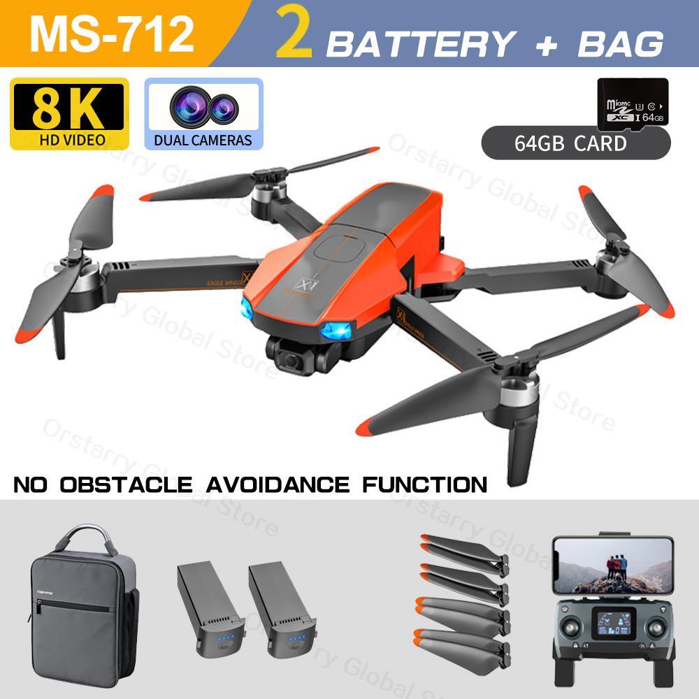 MS-712 Drone - GPS 5G 3-Axis Gimbal 8K HD UHD Camera Support TF Card Helicopter Brushless Motor FPV Quadcopter Aircraft Professional Camera Drone 5 MS-712 Drone - GPS 5G 3-Axis Gimbal 8K HD UHD Camera Support TF Card Helicopter Brushless Motor FPV Quadcopter Aircraft Professional Camera Drone - Image 5