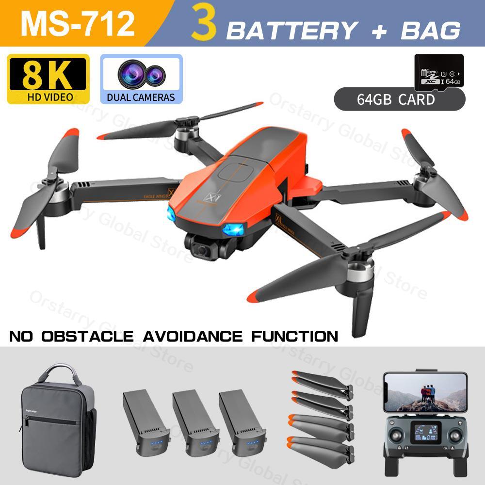 MS-712 Drone - GPS 5G 3-Axis Gimbal 8K HD UHD Camera Support TF Card Helicopter Brushless Motor FPV Quadcopter Aircraft Professional Camera Drone 4 MS-712 Drone - GPS 5G 3-Axis Gimbal 8K HD UHD Camera Support TF Card Helicopter Brushless Motor FPV Quadcopter Aircraft Professional Camera Drone - Image 4