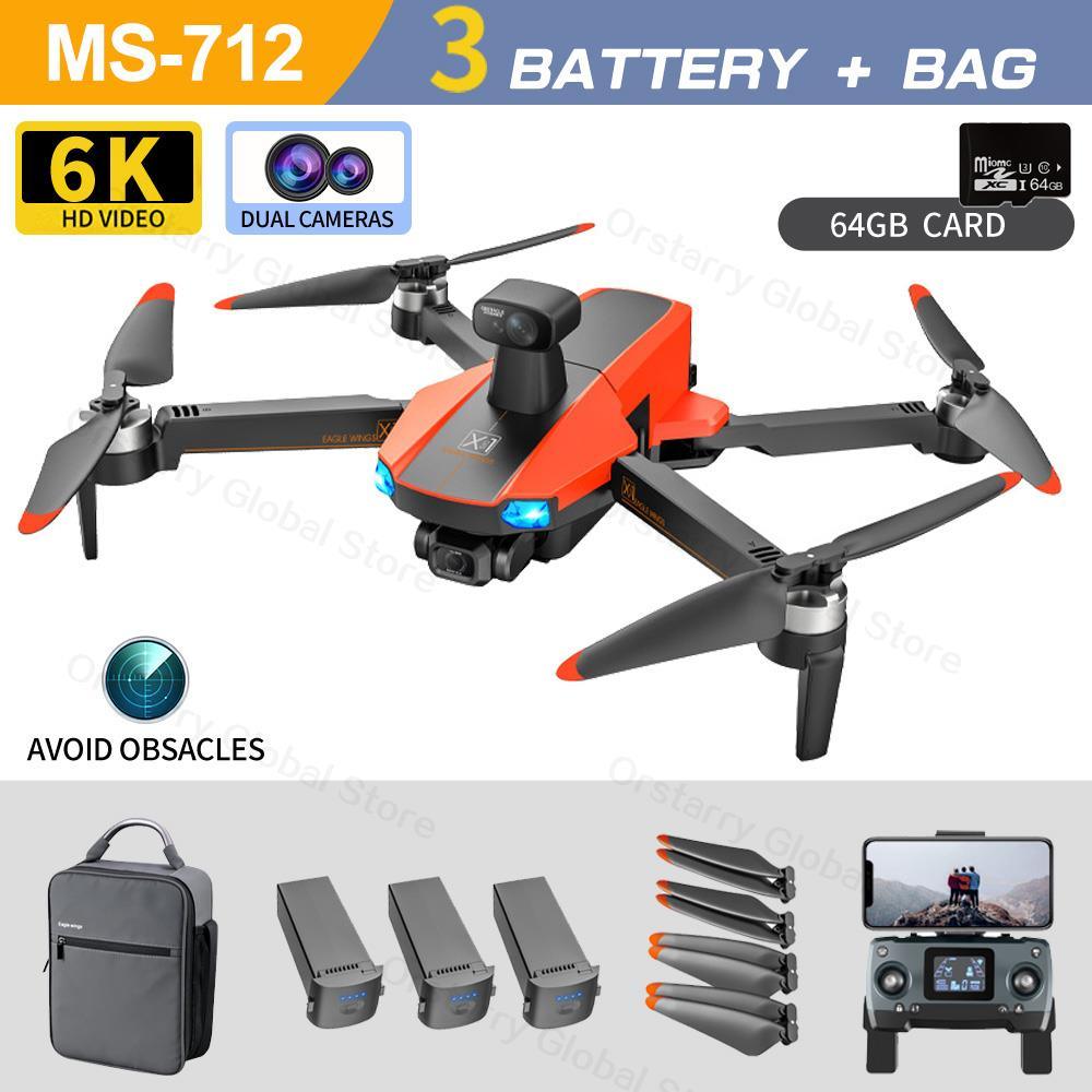 MS-712 Drone - GPS 5G 3-Axis Gimbal 8K HD UHD Camera Support TF Card Helicopter Brushless Motor FPV Quadcopter Aircraft Professional Camera Drone 3 MS-712 Drone - GPS 5G 3-Axis Gimbal 8K HD UHD Camera Support TF Card Helicopter Brushless Motor FPV Quadcopter Aircraft Professional Camera Drone - Image 3