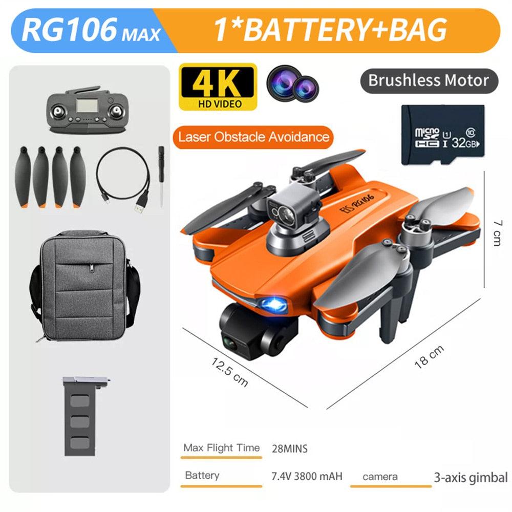 RG106 /RG106 Pro Drone - Camera 4K HD GPS Profesional Obstacle avoidance With 3Axis Brushless 8K HD RC Helicopter 5G WiFi Fpv Quadcopter Professional Camera Drone 17 RG106 /RG106 Pro Drone - Camera 4K HD GPS Profesional Obstacle avoidance With 3Axis Brushless 8K HD RC Helicopter 5G WiFi Fpv Quadcopter Professional Camera Drone - صورة RG106 /RG106 Pro Drone - Camera 4K HD GPS Profesional Obstacle avoidance With 3Axis Brushless 8K HD RC Helicopter 5G WiFi Fpv Quadcopter Professional Camera Drone - صورة 17