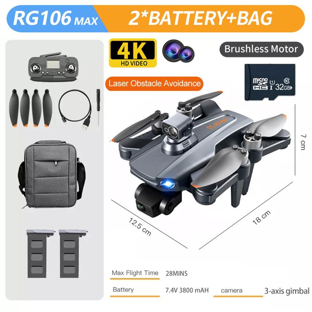 RG106 /RG106 Pro Drone - Camera 4K HD GPS Profesional Obstacle avoidance With 3Axis Brushless 8K HD RC Helicopter 5G WiFi Fpv Quadcopter Professional Camera Drone 16 RG106 /RG106 Pro Drone - Camera 4K HD GPS Profesional Obstacle avoidance With 3Axis Brushless 8K HD RC Helicopter 5G WiFi Fpv Quadcopter Professional Camera Drone - صورة RG106 /RG106 Pro Drone - Camera 4K HD GPS Profesional Obstacle avoidance With 3Axis Brushless 8K HD RC Helicopter 5G WiFi Fpv Quadcopter Professional Camera Drone - صورة 16