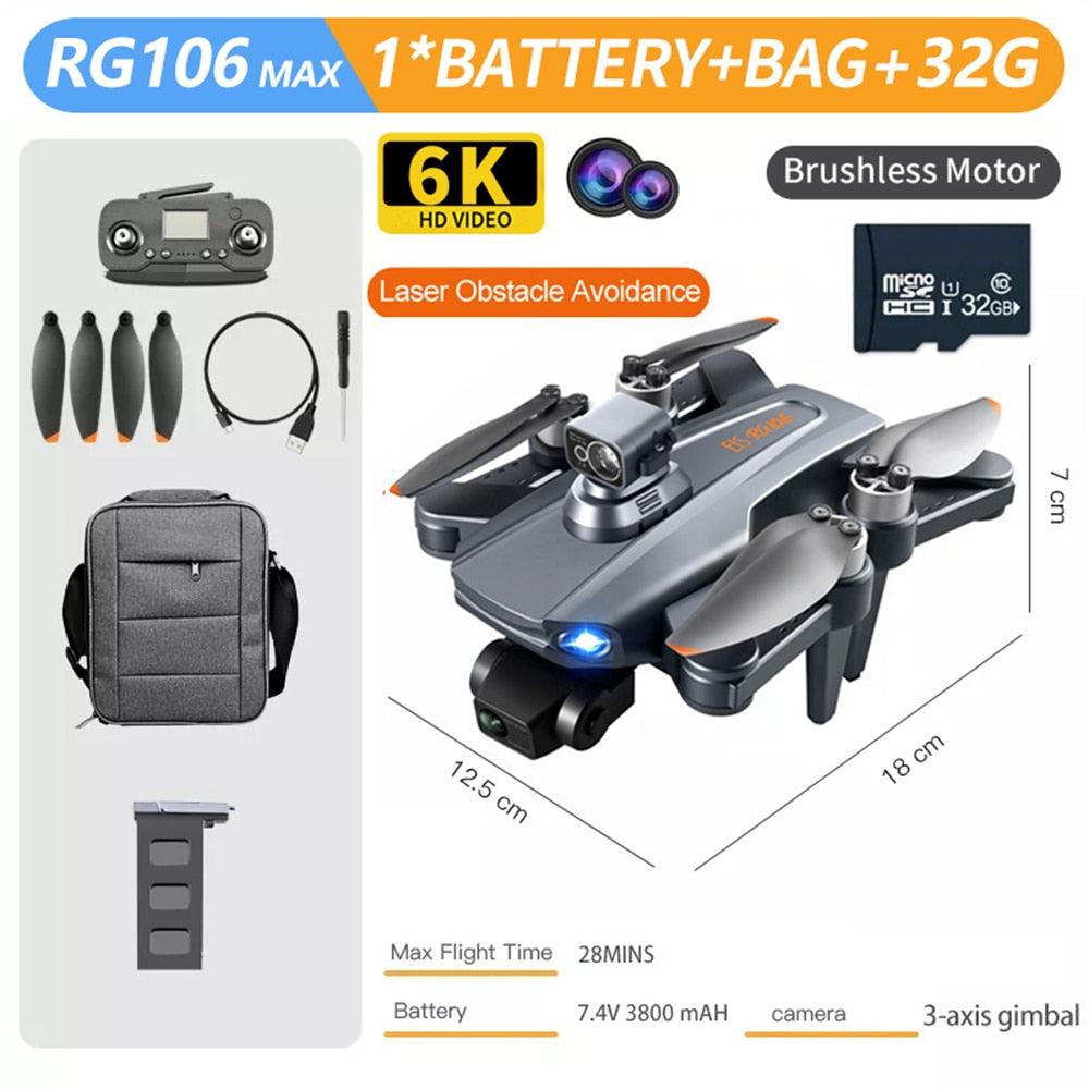 RG106 /RG106 Pro Drone - Camera 4K HD GPS Profesional Obstacle avoidance With 3Axis Brushless 8K HD RC Helicopter 5G WiFi Fpv Quadcopter Professional Camera Drone 15 RG106 /RG106 Pro Drone - Camera 4K HD GPS Profesional Obstacle avoidance With 3Axis Brushless 8K HD RC Helicopter 5G WiFi Fpv Quadcopter Professional Camera Drone - صورة RG106 /RG106 Pro Drone - Camera 4K HD GPS Profesional Obstacle avoidance With 3Axis Brushless 8K HD RC Helicopter 5G WiFi Fpv Quadcopter Professional Camera Drone - صورة 15
