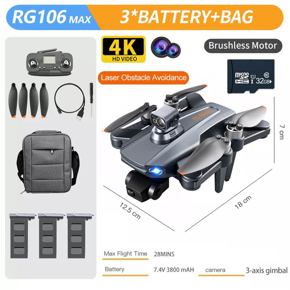 RG106 /RG106 Pro Drone - Camera 4K HD GPS Profesional Obstacle avoidance With 3Axis Brushless 8K HD RC Helicopter 5G WiFi Fpv Quadcopter Professional Camera Drone 13 RG106 /RG106 Pro Drone - Camera 4K HD GPS Profesional Obstacle avoidance With 3Axis Brushless 8K HD RC Helicopter 5G WiFi Fpv Quadcopter Professional Camera Drone - صورة RG106 /RG106 Pro Drone - Camera 4K HD GPS Profesional Obstacle avoidance With 3Axis Brushless 8K HD RC Helicopter 5G WiFi Fpv Quadcopter Professional Camera Drone - صورة 13