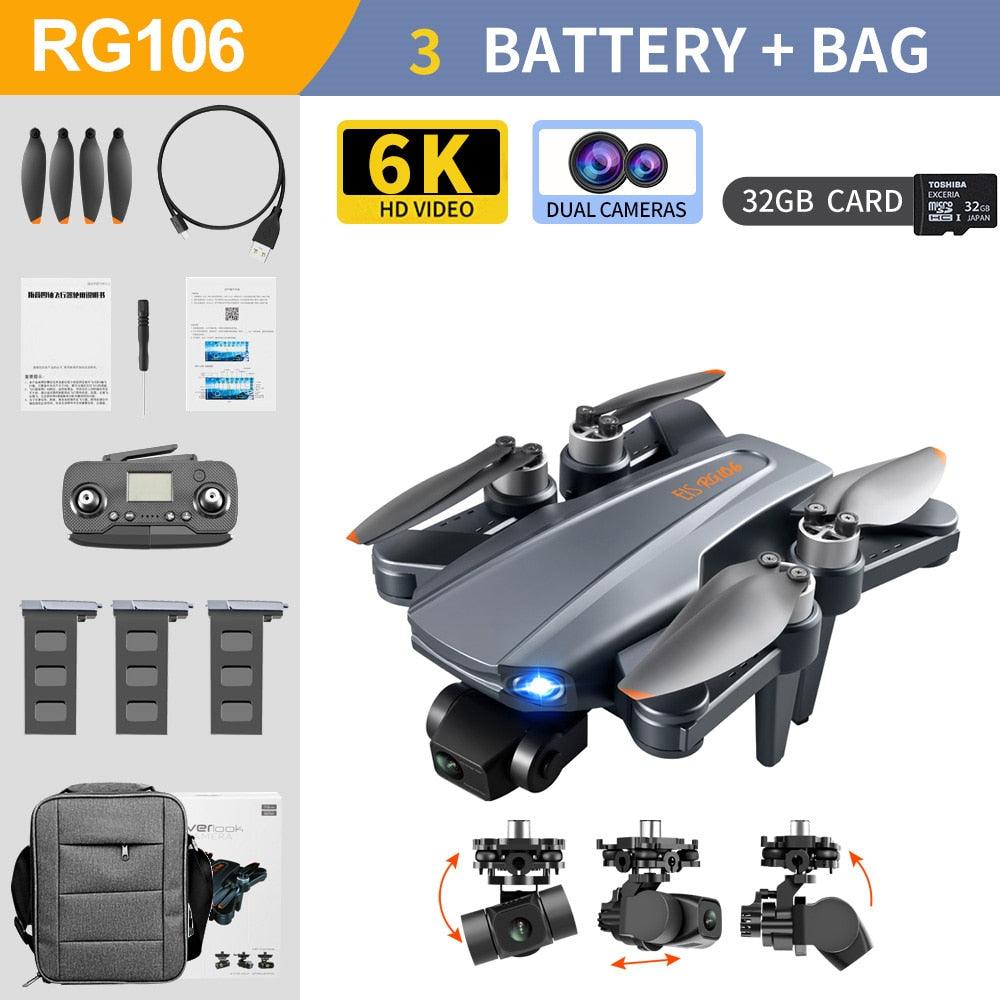 RG106 /RG106 Pro Drone - Camera 4K HD GPS Profesional Obstacle avoidance With 3Axis Brushless 8K HD RC Helicopter 5G WiFi Fpv Quadcopter Professional Camera Drone 3 RG106 /RG106 Pro Drone - Camera 4K HD GPS Profesional Obstacle avoidance With 3Axis Brushless 8K HD RC Helicopter 5G WiFi Fpv Quadcopter Professional Camera Drone - صورة RG106 /RG106 Pro Drone - Camera 4K HD GPS Profesional Obstacle avoidance With 3Axis Brushless 8K HD RC Helicopter 5G WiFi Fpv Quadcopter Professional Camera Drone - صورة 3