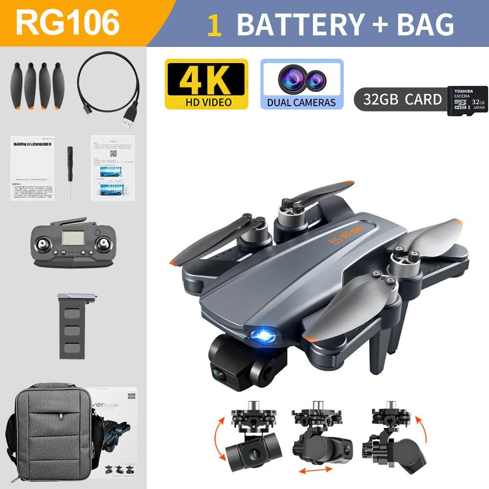 RG106 /RG106 Pro Drone - Camera 4K HD GPS Profesional Obstacle avoidance With 3Axis Brushless 8K HD RC Helicopter 5G WiFi Fpv Quadcopter Professional Camera Drone 2 RG106 /RG106 Pro Drone - Camera 4K HD GPS Profesional Obstacle avoidance With 3Axis Brushless 8K HD RC Helicopter 5G WiFi Fpv Quadcopter Professional Camera Drone - صورة RG106 /RG106 Pro Drone - Camera 4K HD GPS Profesional Obstacle avoidance With 3Axis Brushless 8K HD RC Helicopter 5G WiFi Fpv Quadcopter Professional Camera Drone - صورة 2