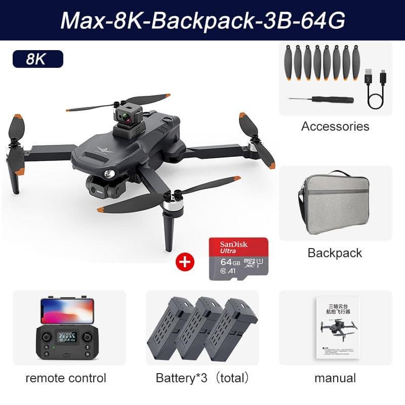 KF106 GPS Drone - 4K HD Profesional 8K HD Camera 3-axis anti-shake Gimbal Obstacle Avoidance aerial photography aircraft Quadcopter Professional Camera Drone 5 KF106 GPS Drone - 4K HD Profesional 8K HD Camera 3-axis anti-shake Gimbal Obstacle Avoidance aerial photography aircraft Quadcopter Professional Camera Drone — изображение 5