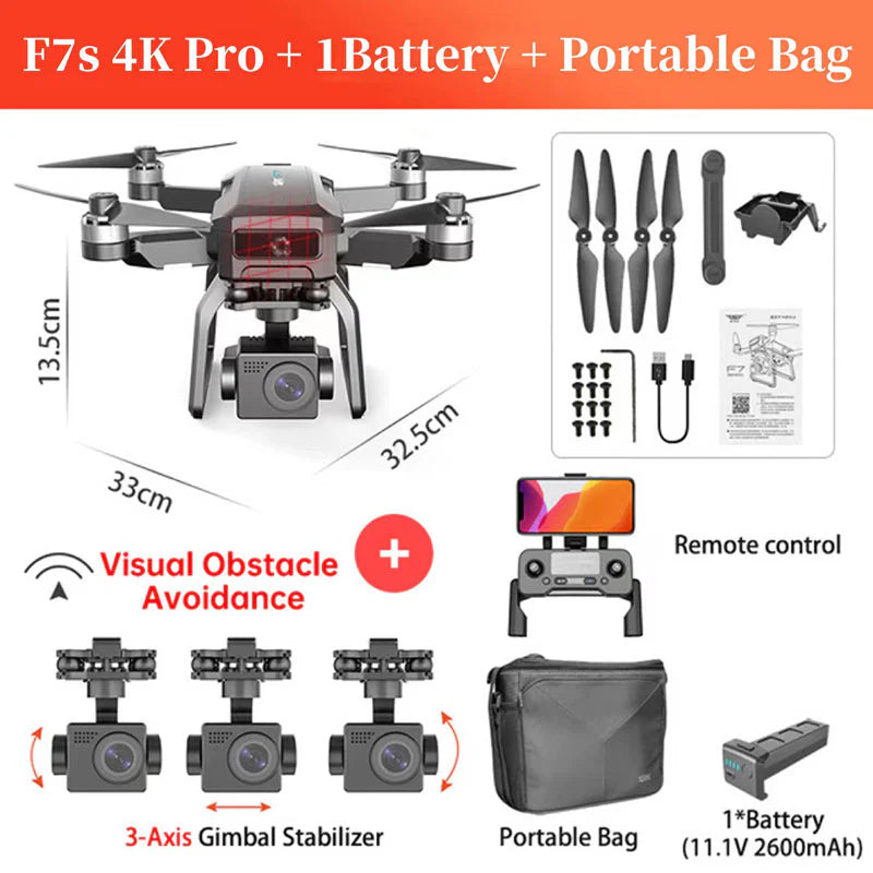 SJRC F7 PRO / F7S Pro Drone - 4K HD Camera 3 Axis Gimbal 360° Obstacle Avoidance 3KM GPS Professional Quadcopter Professional Camera Drone 14 SJRC F7 PRO / F7S Pro Drone - 4K HD Camera 3 Axis Gimbal 360° Obstacle Avoidance 3KM GPS Professional Quadcopter Professional Camera Drone - Image 14