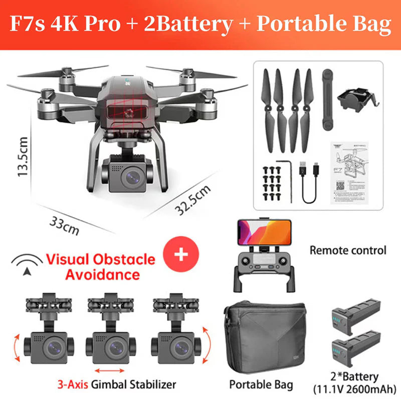 SJRC F7 PRO / F7S Pro Drone - 4K HD Camera 3 Axis Gimbal 360° Obstacle Avoidance 3KM GPS Professional Quadcopter Professional Camera Drone 15 SJRC F7 PRO / F7S Pro Drone - 4K HD Camera 3 Axis Gimbal 360° Obstacle Avoidance 3KM GPS Professional Quadcopter Professional Camera Drone - Image 15